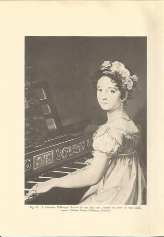LAMINA 25538: Retrato de mi hija tocando el piano, por Z. Gonzalez Velazquez