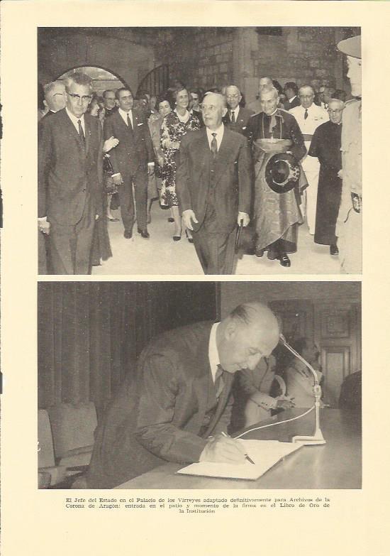 LAMINA 25583: Franco en el Archivo de la Corona de Aragon en Barcelona