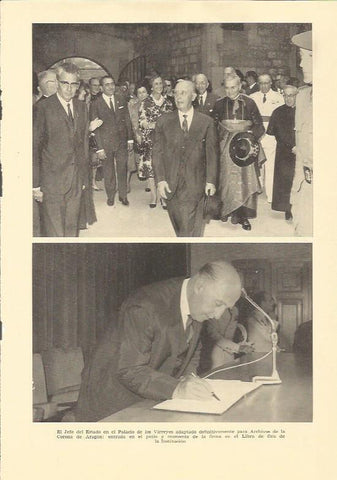 LAMINA 25583: Franco en el Archivo de la Corona de Aragon en Barcelona