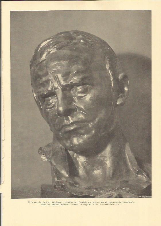 LAMINA 25575: Busto de Jacint Verdaguer, por Borrell Nicolau
