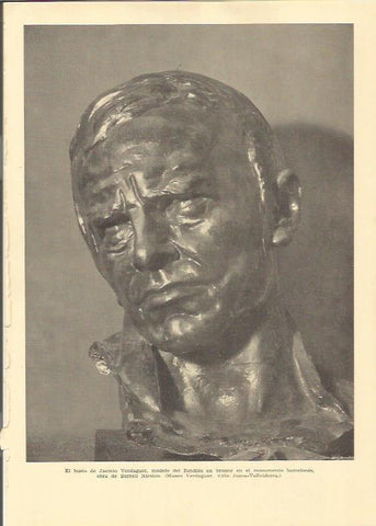 LAMINA 25575: Busto de Jacint Verdaguer, por Borrell Nicolau