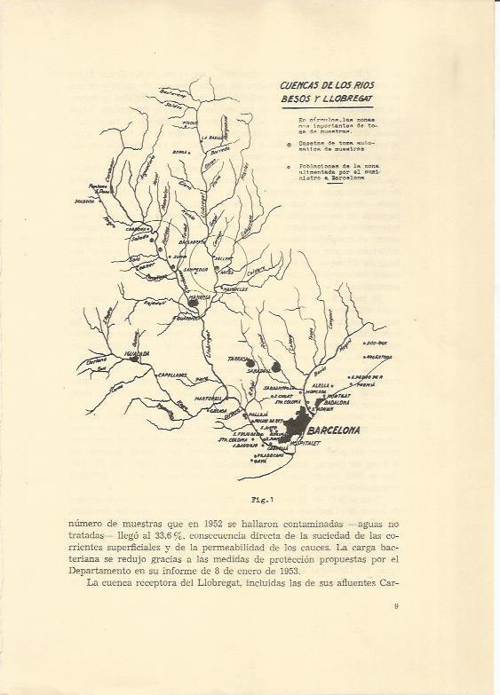 LAMINA 25562: Mapa de la cuenca de los rios Besos y Llobregat