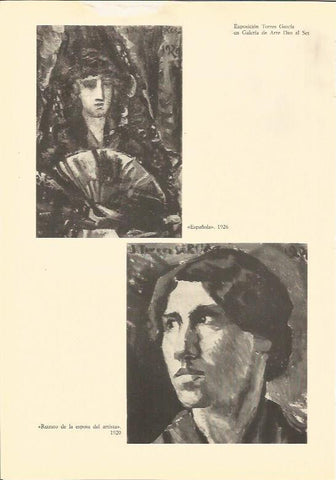 LAMINA 25516: Española y Retrato de la esposa del artista, por Torres Garcia