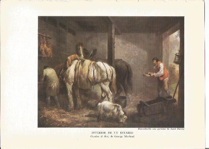 LAMINA 25503: Interior de un establo, por George Morland