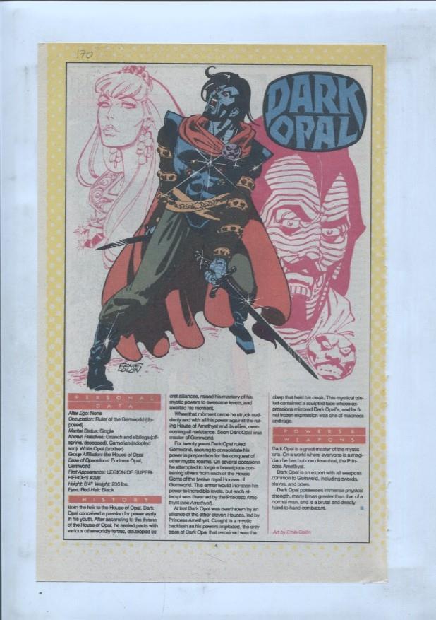 Ficha personaje DC Comics numero 170: Dark Opal + Dark Destroyer
