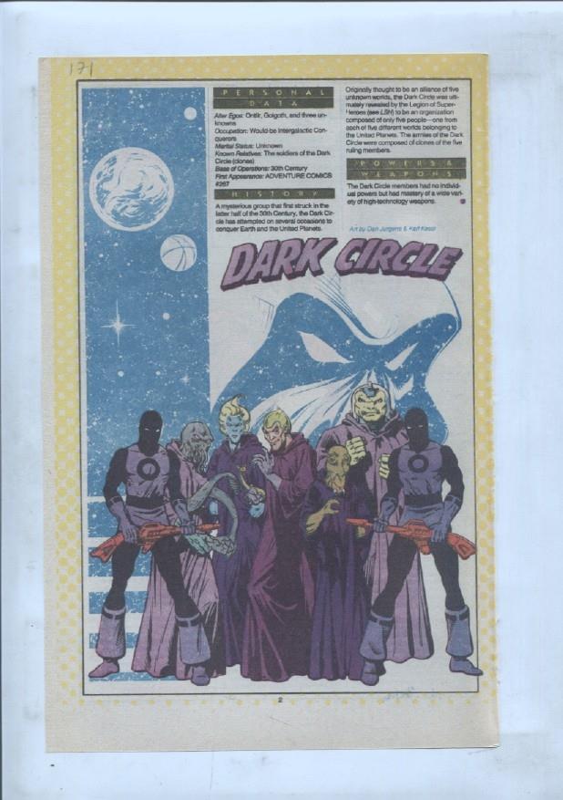 Ficha personaje DC Comics numero 171: Dark Circle + Daily Planet