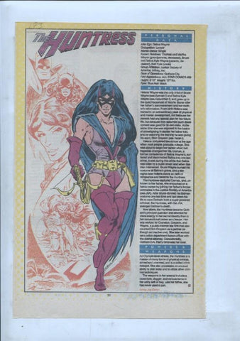 Ficha personaje DC Comics numero 173: The Huntress + The Huntress