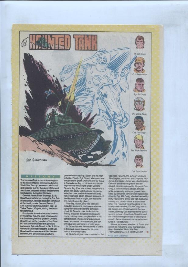 Ficha personaje DC Comics numero 184: Hawk son of Tomahawk + The Haunted Tank
