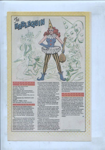Ficha personaje DC Comics numero 185: Harpis + The Harlequin