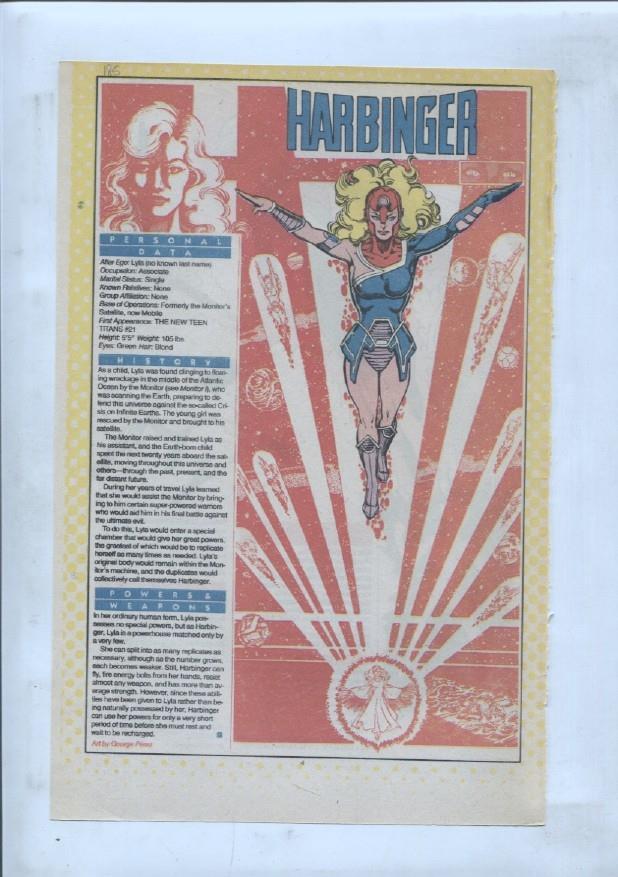 Ficha personaje DC Comics numero 186: Harbinger + Halo