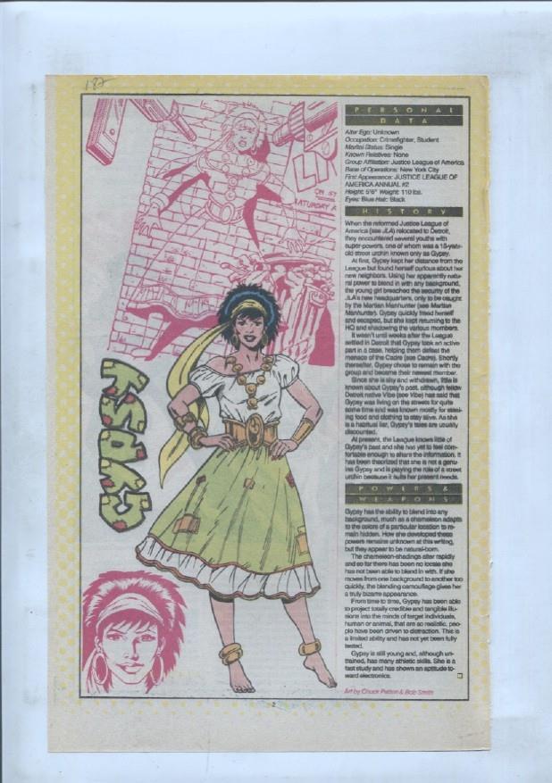 Ficha personaje DC Comics numero 187: Gypsy + Gunner & Sarge