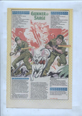 Ficha personaje DC Comics numero 187: Gypsy + Gunner & Sarge