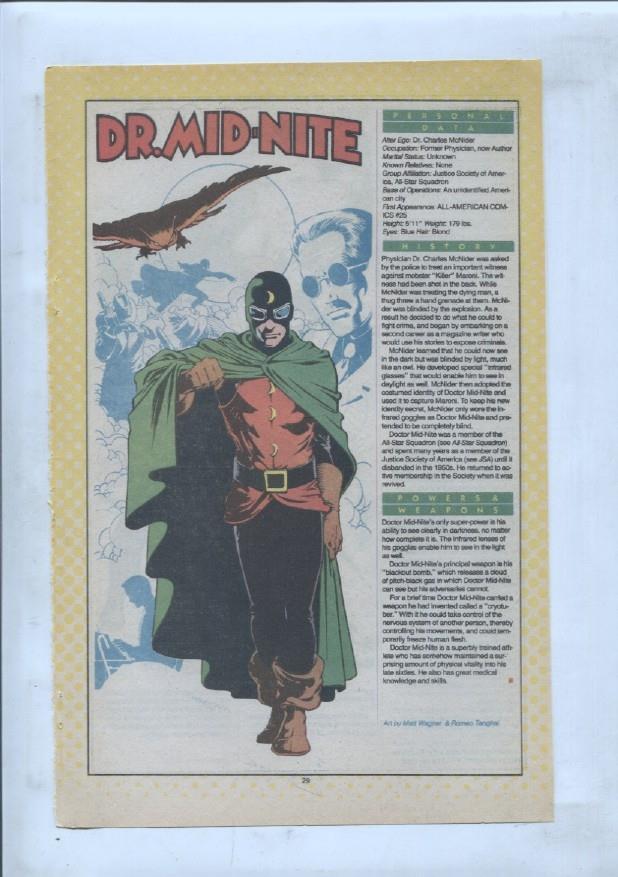 Ficha personaje DC Comics numero 189: Dr. Occult + Dr. Mid-Nite