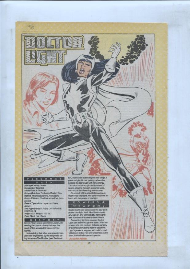 Ficha personaje DC Comics numero 190: Doctgor Light + Doctor Light