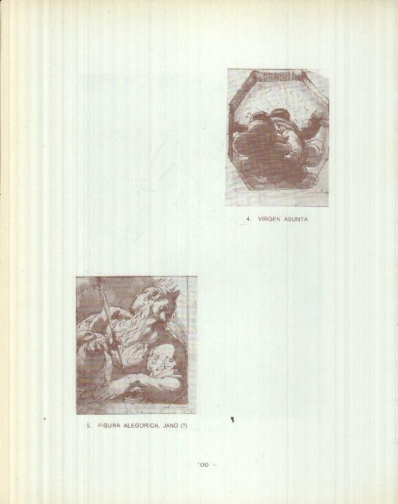 Dibujos de los siglos XVI y XVII:  3/4/5: Estudio anatomico + Virgen Asunta + Figura Alegorica