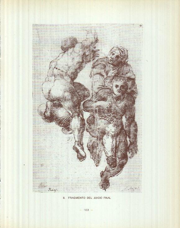 Dibujos de los siglos XVI y XVII: 8/9: Fragmento del juicio final + Hercules 