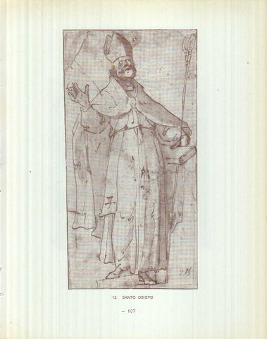 Dibujos de los siglos XVI y XVII: 12/13: Santo Obispo + La Trinidad 