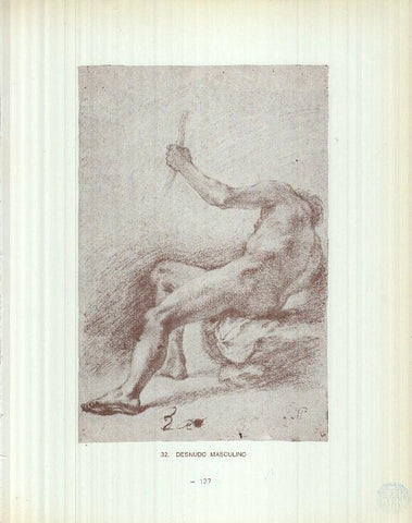Dibujos de los siglos XVI y XVII: 32/33: Desnudo masculino + Desnudo masculino