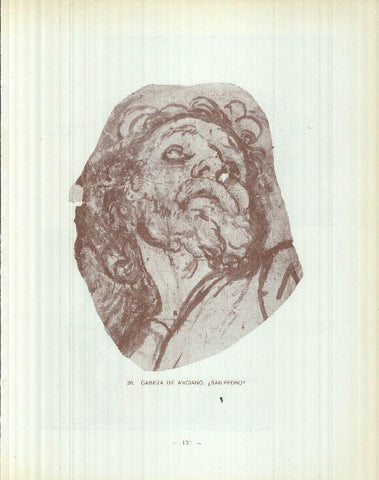 Dibujos de los siglos XVI y XVII: 36/37/38: Cabeza San Pedro ? + San Simon+Santo Tomas+San Felipe+otro santo