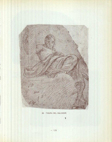 Dibujos de los siglos XVI y XVII: 39/40/41: Figura del Salvador + Figura Salvador + Cabeza de Dios