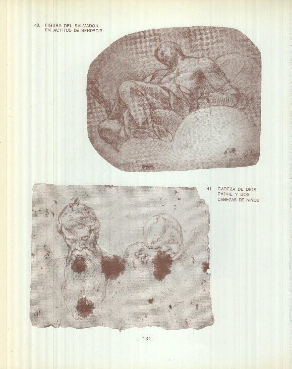 Dibujos de los siglos XVI y XVII: 39/40/41: Figura del Salvador + Figura Salvador + Cabeza de Dios