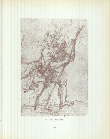 Dibujos de los siglos XVI y XVII: 55/56: San Cristobal + Escena campestre
