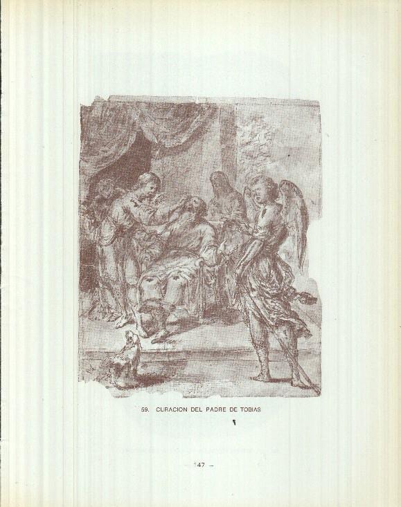 Dibujos de los siglos XVI y XVII: 59/60: Curacion del padre de Tobias + La Virgen entrega el niño a san antonio
