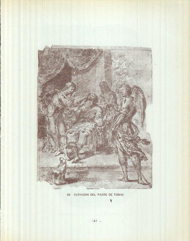 Dibujos de los siglos XVI y XVII: 59/60: Curacion del padre de Tobias + La Virgen entrega el niño a san antonio