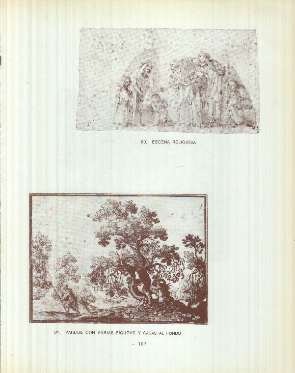 Dibujos de los siglos XVI y XVII: 80/81/82: Escena religiosa + Paisaje + Dos mujeres