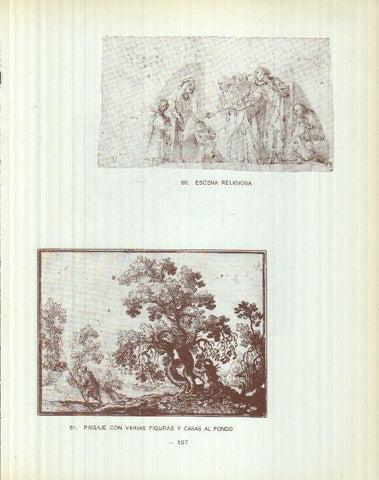 Dibujos de los siglos XVI y XVII: 80/81/82: Escena religiosa + Paisaje + Dos mujeres