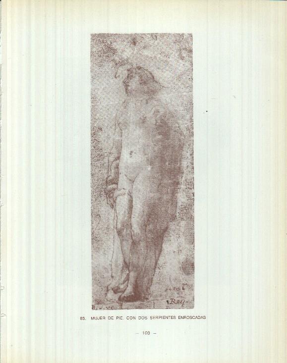 Dibujos de los siglos XVI y XVII: 83/84: Mujer con dos serpientes + Busto femenino