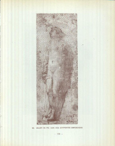 Dibujos de los siglos XVI y XVII: 83/84: Mujer con dos serpientes + Busto femenino
