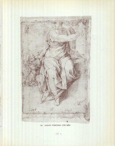 Dibujos de los siglos XVI y XVII: 85/86: Figura femenina + Nacimiento de San Juan
