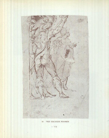 Dibujos de los siglos XVI y XVII: 89/90/91: Desnudo + Alegoria + Tres soldados romanos 