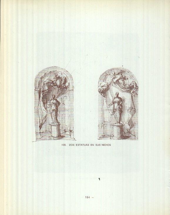 Dibujos de los siglos XVI y XVII: 99/100: Caida San Pablo + Dos estatuas en sus nichos