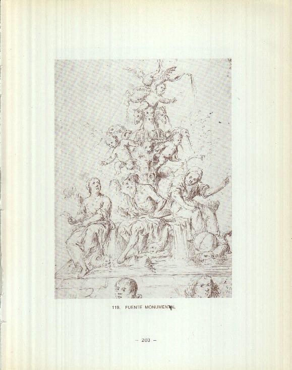 Dibujos de los siglos XVI y XVII: 119/120: Fuente monumental + Reloj de sol