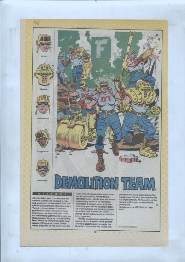 Ficha personaje DC Comics numero 196: Demolitkion Team + Deimos