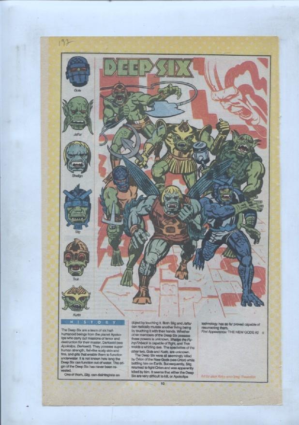 Ficha personaje DC Comics numero 197: Dedshot + Deathbolt + Deep Six