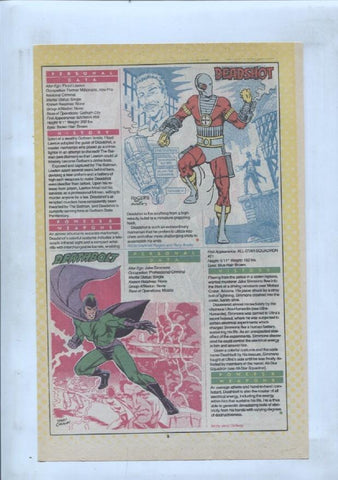 Ficha personaje DC Comics numero 197: Dedshot + Deathbolt + Deep Six