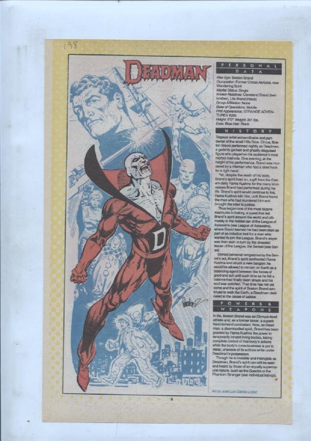 Ficha personaje DC Comics numero 198: Deadman + Dawnstar