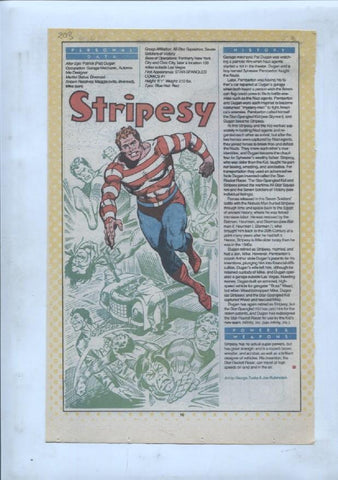 Ficha personaje DC Comics numero 203: Stripesy + Stone Boy