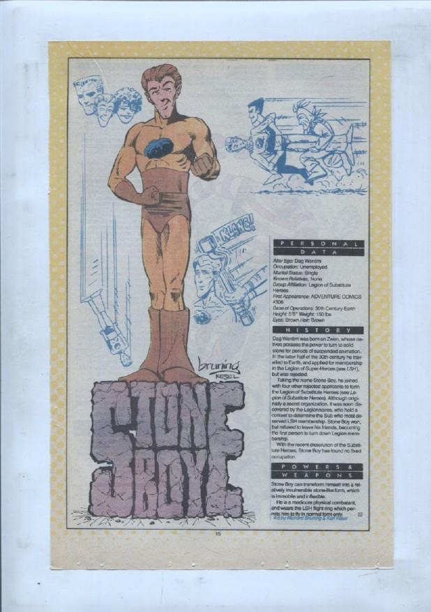 Ficha personaje DC Comics numero 203: Stripesy + Stone Boy