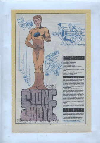 Ficha personaje DC Comics numero 203: Stripesy + Stone Boy