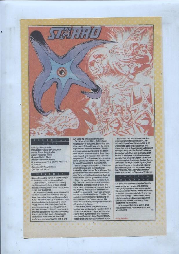 Ficha personaje DC Comics numero 207: The Star Rovers + Starro