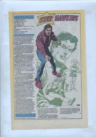 Ficha personaje DC Comics numero 209: Star Hunters + Star Hawkins