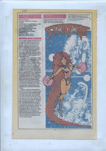 Ficha personaje DC Comics numero 210: Starfire + Starfire