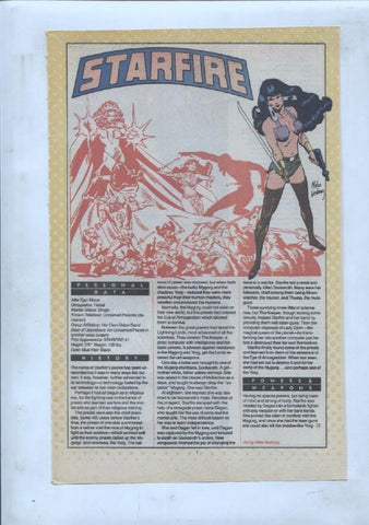 Ficha personaje DC Comics numero 210: Starfire + Starfire