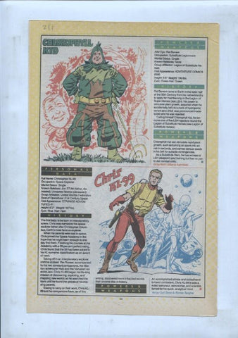 Ficha personaje DC Comics numero 211: Chlorophyll Kid + Chris KL-99 + The Chief