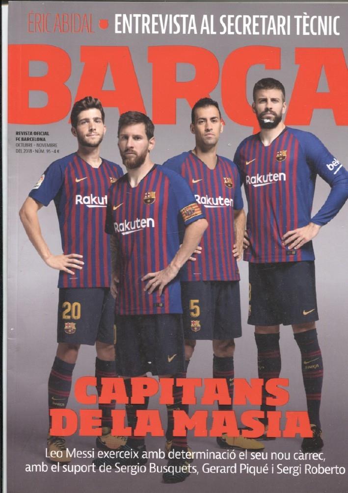 Revista oficial del Barça numero 95 (2018): capitanes de la masia