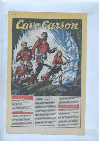 Ficha personaje DC Comics numero 217: Cave Carson + The Cavalier